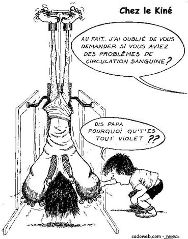 Chez le Kin&eacute;sith&eacute;rapeute Dessin humoristique de m&eacute;decine