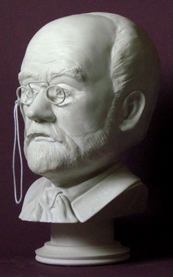 Sculpture d'Emile ZOLA d'apr&egrave;s photos en pierre de synth&egrave;se